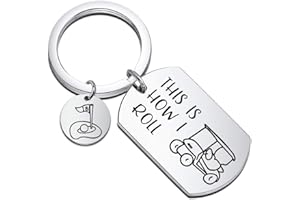 MAOFAED Golfer Gift Golf Keychain This is How I Roll Keychain Gift for Golfer Golf Cart Keychain