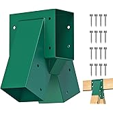 BeneLabel A-Frame Middle Swing Set Brackets, Heavy Duty Steel Swing Set Hardware with Mounting Hardware, DIY Swing Set Bracket Swing Set Kit for 2 (4x4) Legs & 1 (4x6) Beam, Green