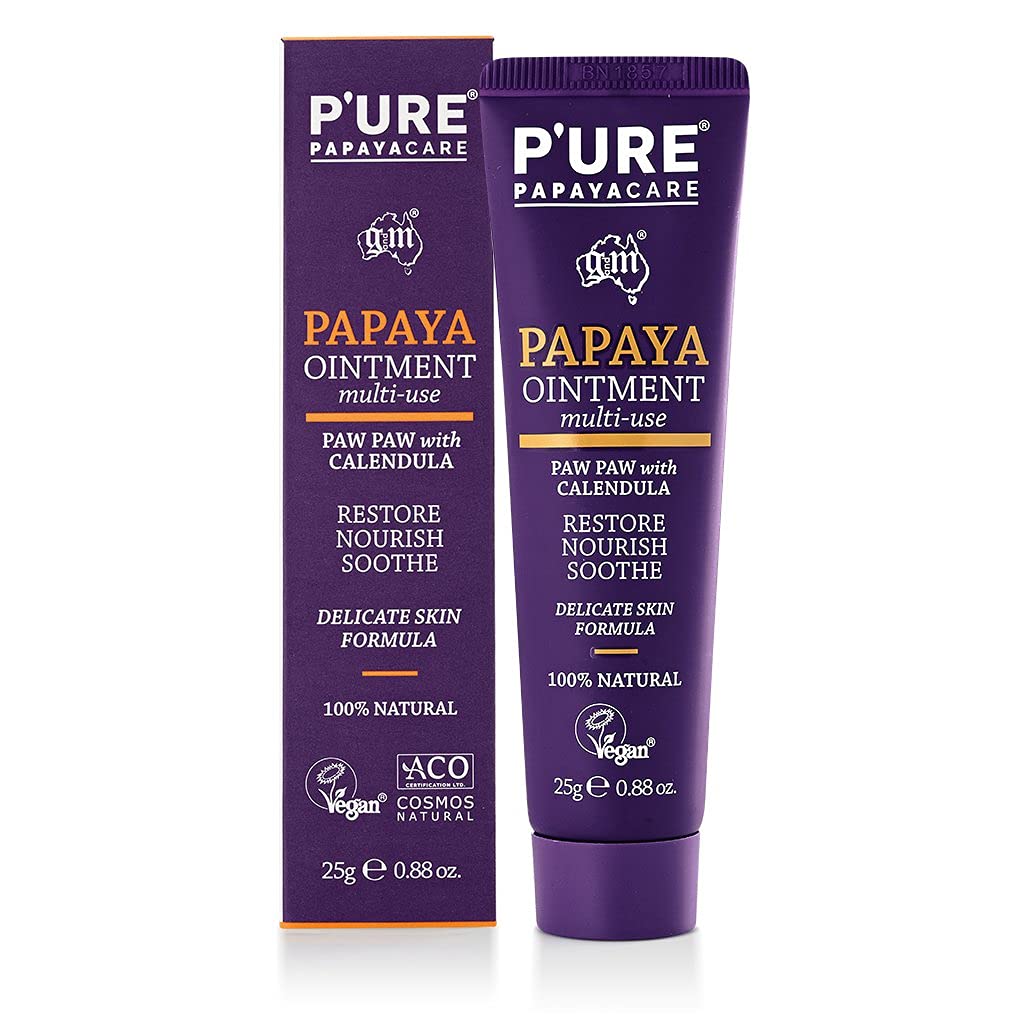 Natural Eczema Cream & Dry Skin Repair Ointment - P'URE PAPAYA CARE 25g OINTMENT Vegan Moisturiser with Shea Butter, Calendula, Jojoba Oil - Fragrance-Free, Hypoallergenic Therapy for Sensitive Skin