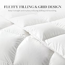 WhatsBedding White Queen Size Feather Down