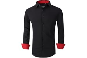 ALEX VANDO Mens Printed Dress Shirts Long Sleeve Regular Fit Fashion Shirt