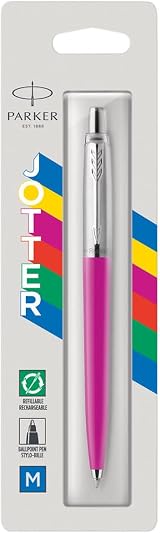 Parker Jotter Originals Ballpoint Pen Magenta Finish Medium Point Blue Ink 1