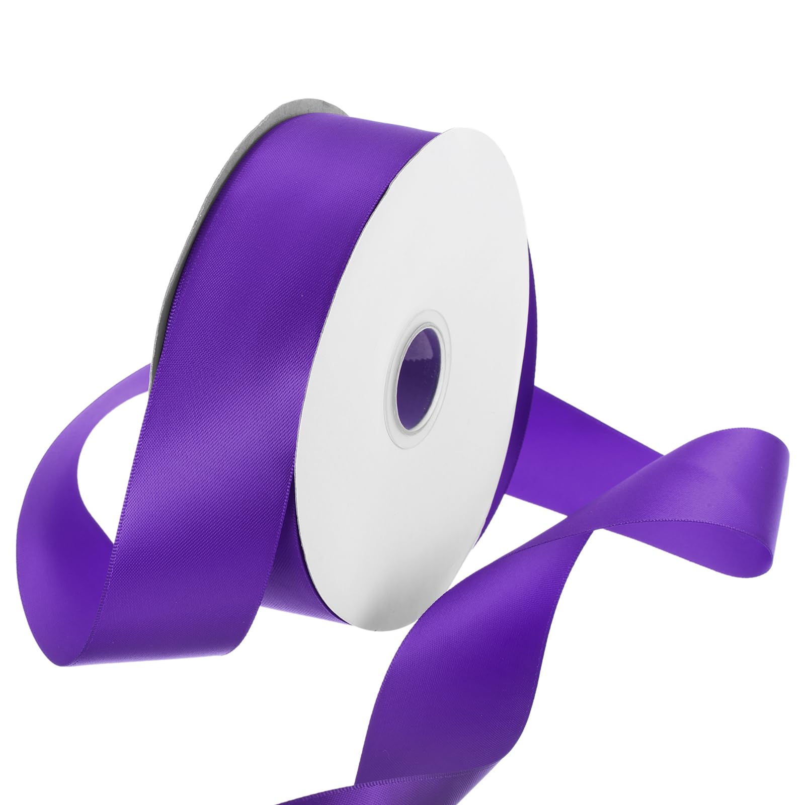 Rebower 38mm Satin Ribbon 46m Thick Double Face Grosgrain Silk Ribbon, [for Gift Wrapping, Hair Bows, Wedding, Cake, Flower] - 50 Yard/150ft/Dark Purple