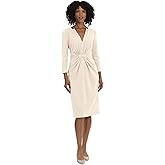 Maggy London Womens Notched V-Neck Sophisticated Sheath Dress Event Office Workwear Guest of