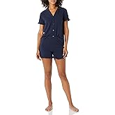 Amazon Essentials Women's Cotton Modal Piped Notch Collar Pajama Set, Comfortable Loungewear (Available in Plus Size)
