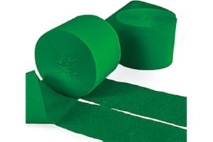 INFITE Crepe Paper Streamers Decors for Birthday Wedding Festival Ornament Graduation Colorful Candyland Party Backdrop, Rainbow DIY Supplies, Art Crafts （2 Pack Green)