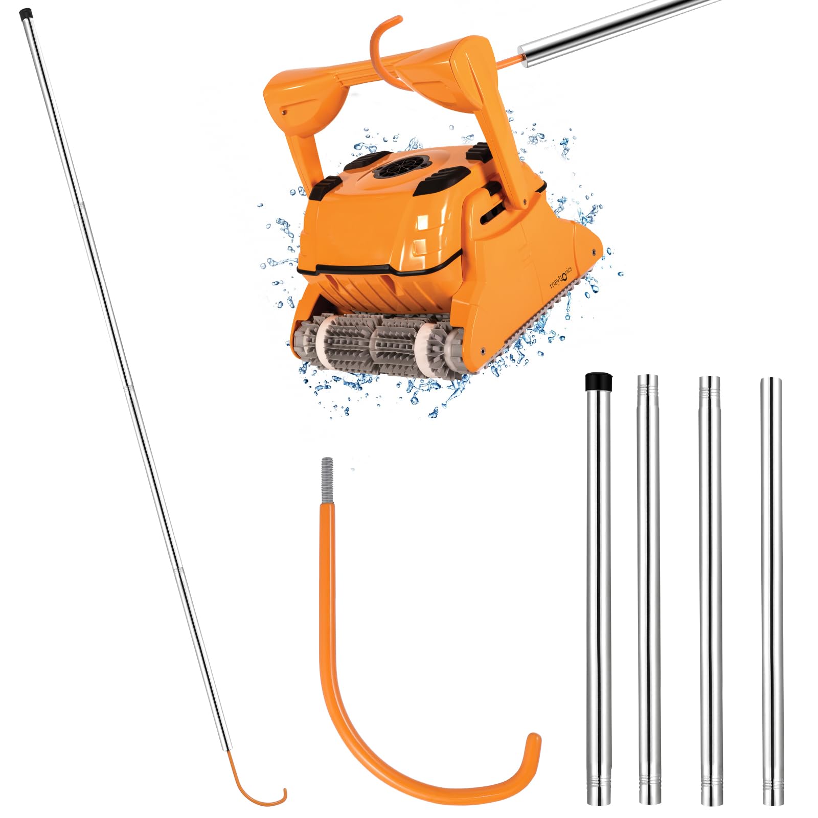 Photo 1 of Hook for Robotic Pool Cleaner with 67.7 Inch Adjustable Pole, Orange Retrieval Hook, Swimming Pool Accessories Customized for Pool Vacuum Robot Including Cordless, Above Ground and Underwater
