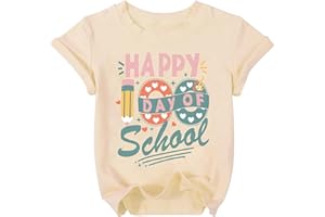 AMWIPE 100 Days of School Shirt Kids Baby Girls Happy 100th Day of School Shirts Teacher Tshirt School Days Tee Tops