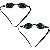 Fukaisu 2 Pairs Protective Goggles for Red Light Eye Protection, See-Through Tanning Bed Goggles Tanning Eyewear for Sunbathing IPL LED Light Process without Blocking Vision