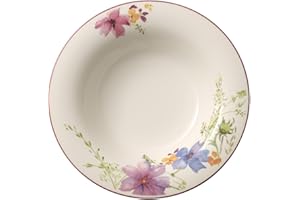 Villeroy & Boch Mariefleur Basic Rim Soup, 9 in, White/Multicolored
