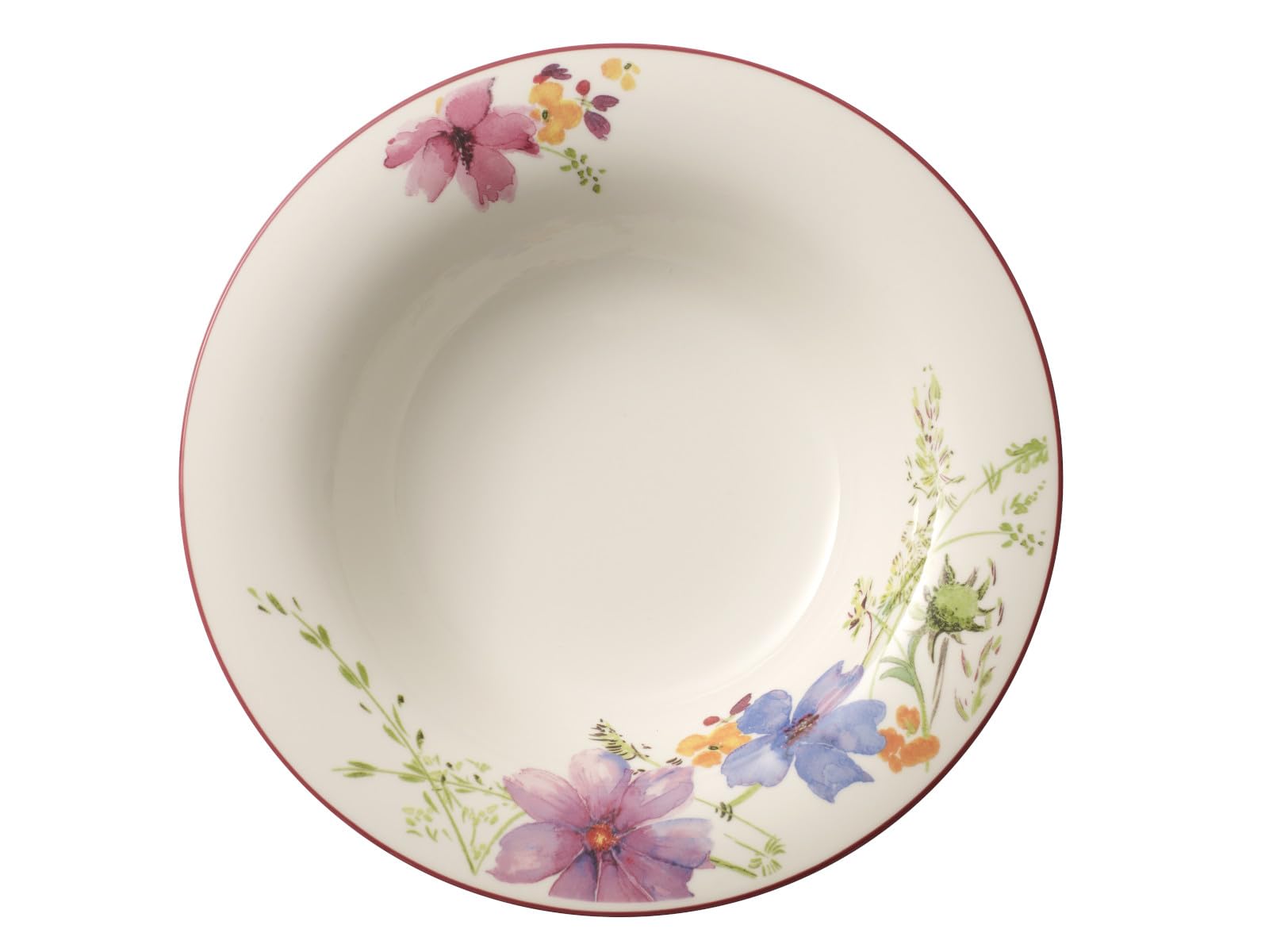 Villeroy & Boch – Mariefleur Basic Soup Plate, deep premium porcelain plate with playful flower decoration, dishwasher safe, 23 cm