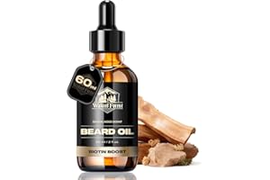 Waking Forest Beard Growth Oil - Biotin Sandalwood Oil with Vitamin E, Rosemary & Castor for Thicker, Softer, Stronger Beards (2oz)