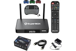 AHAKAC 2023 Latest S4 PRO Smart TV Box 2T2R Dual Band WiFi (2GB+32GB) with Voice Remote, HDMI, Power Supply, Mini Keyboard (Super Extra), Black, 16cm*12cm*2cm