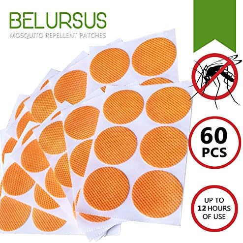 Belursus Mosquito Repellent Patch / 3cm Resealable 60 Units / Premium Japan natural essential plant oils /100% Natural Mosquito Repellent / 24-Hour Protection / Simply Apply to Skin and Clothes