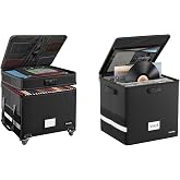 DocSafe Fireproof Document Box with Lock, Vinyl Record Storage Box with Lock