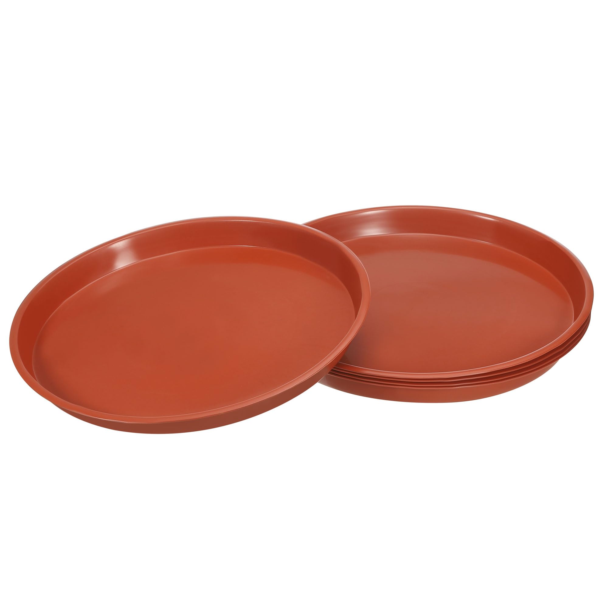 M METERXITY 5 Pack Planter Saucers - Plastic Plant Tray Flowerpot Drip Trays Round Apply to Outdoor/Garden (10.6 Inch/ 27cm, Red)