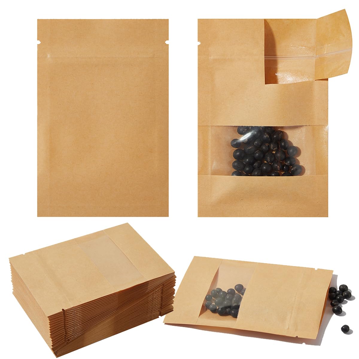 Photo 1 of 100 Pieces Small Coin Envelopes Seed Bags 4x6 Mini Parts Small Storage Pouches Envelopes Brown for Garden, Office or Wedding Gift Packaging (Brown, 3.94×5.91 inches)