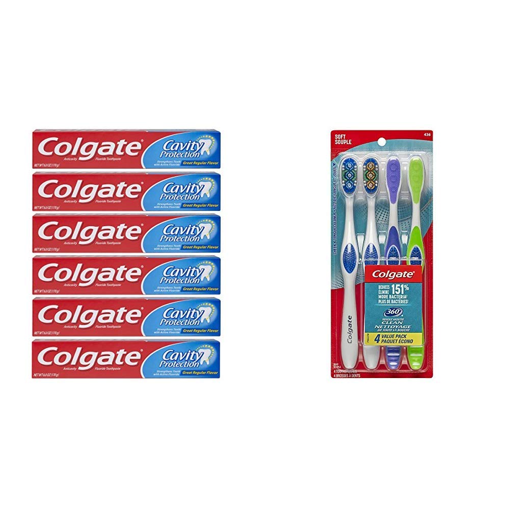 Colgate Cavity Protection Toothpaste with Fluoride - 6 Ounce (Pack of 6) : Beauty