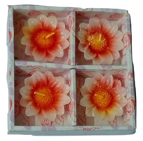 Buy Lotus Flower Shape Handmade Floating Candles For Home