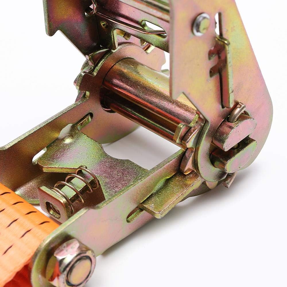 KATSU Tools 5000kg (5 Tonne) 10m Ratchet Tie Down Lashing Strap Heavy Duty Tensioning Belt Material Handling EN 12195-2 with Belt Width of 5cm + Claw Hook - Image 5