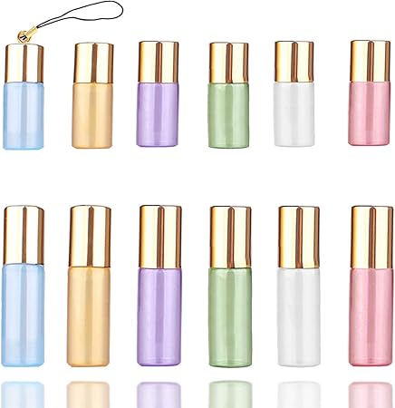 Amazon Alovesoul アロマ保存容器 ロールオンボトル 小分け アロマオイル 化粧水 パルファム 手作り香水 精油 ローラーボールタイプ 12pcsセット 3ml 5ml各六個 Alovesoul アロマ保存容器