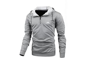 Mens Vintage Cargo Quarter Zip Pullover Hoodie Tactical Sweatshirt for Workout Running Athletic Training Outdoor Sports