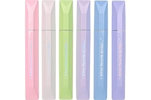 COLNK Glitter Pastel Highlighter,Set of 6 Pcs Cute Aesthetic Highlighters Assorted Colors,Chisel Tip,Metallic Highlighters for Journal Planner, Highlighting, Note-taking,Glitter Ink A