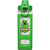 Bioworld Minecraft Creeper & TNT 24 Oz Square Plastic Water Bottle