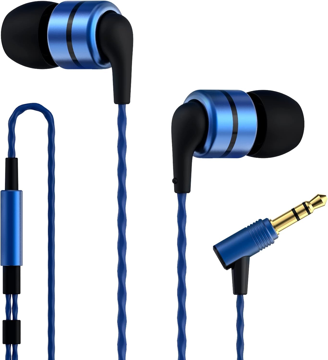 Soundmagic E80 In-Ear Isolating Earphones [2024 Version] Neutral Balanced Sound, High-Resolution Performance, Comfortable Fit, Anti-Tangle Cable, Full Metal Housing, High-Purity Cable - Blue