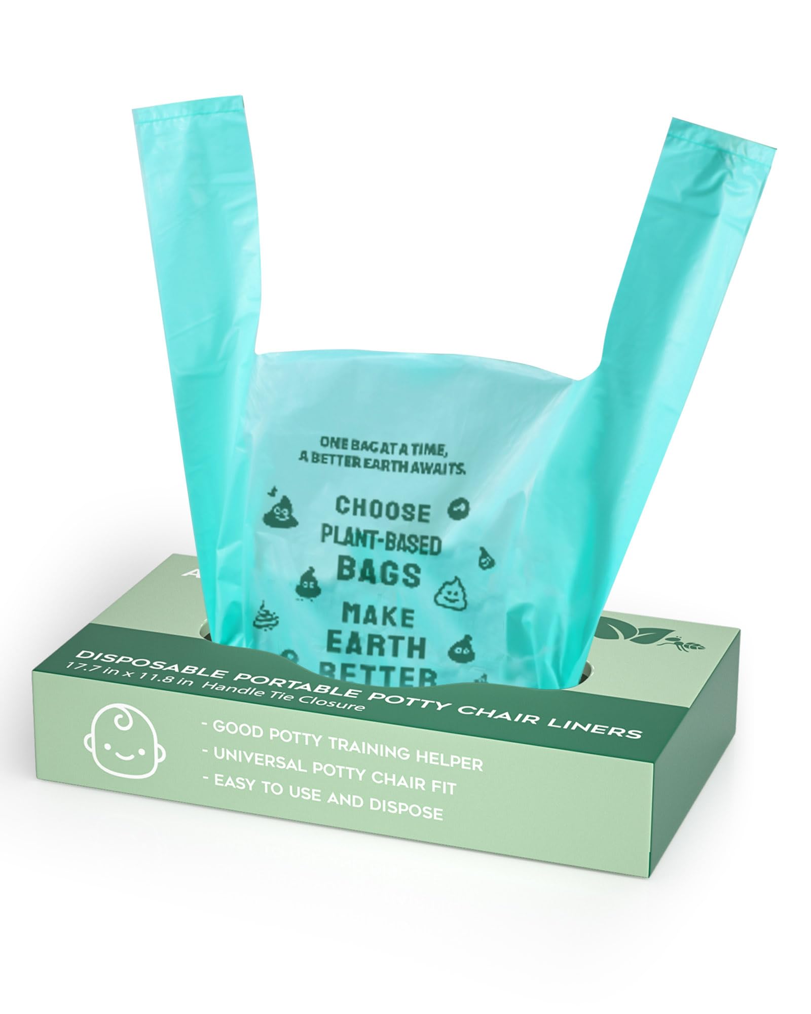 Photo 1 of AYOTEE Compostable Disposable Potty Liners for Toddlers - 2 Gallon 100 Counts Portable Potty Training Bags, Compatible Bedside Commode Liners, Toilet Bags for Kids