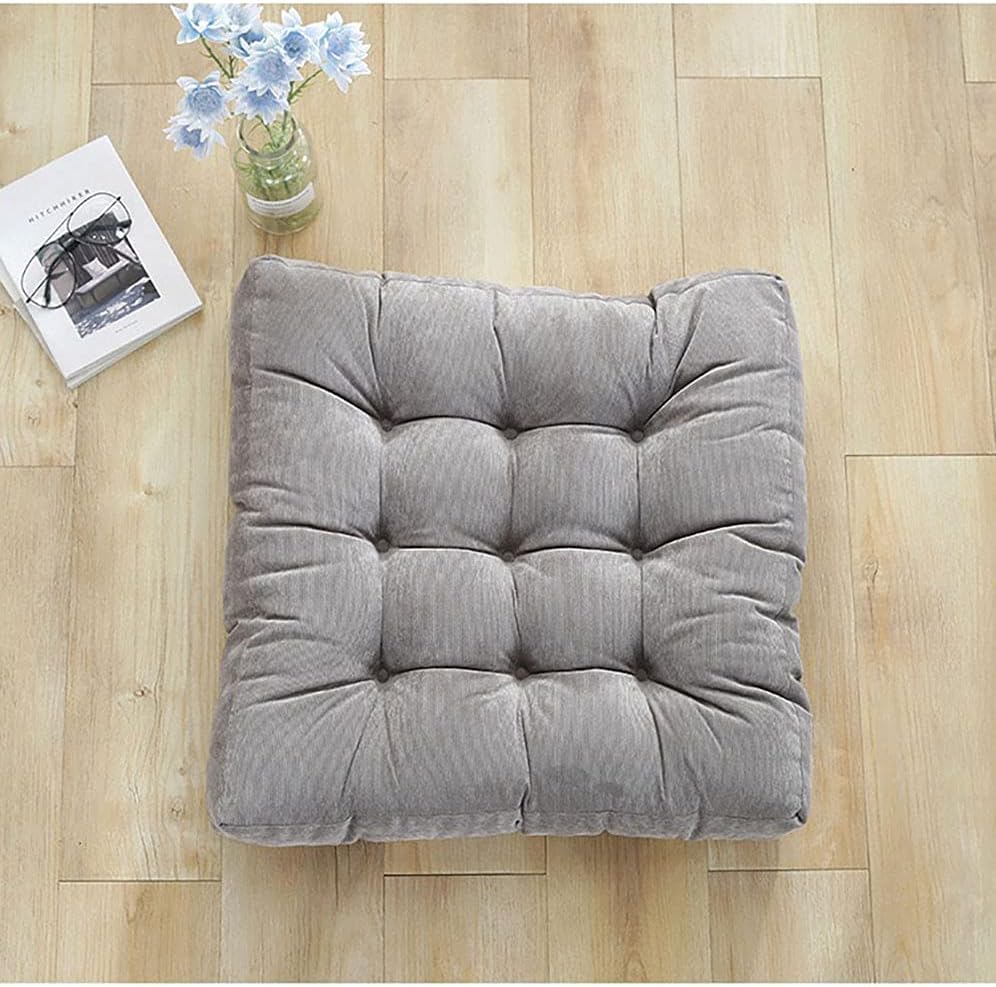 Nathime Floor Pillow Square Meditation Pillow for Seating on Floor Thick Tufted Seat Cushion for Living Room Hanging Swing Chair Window Pads 22x22 Inch, Grey, 1Pc: Kitchen & Dining