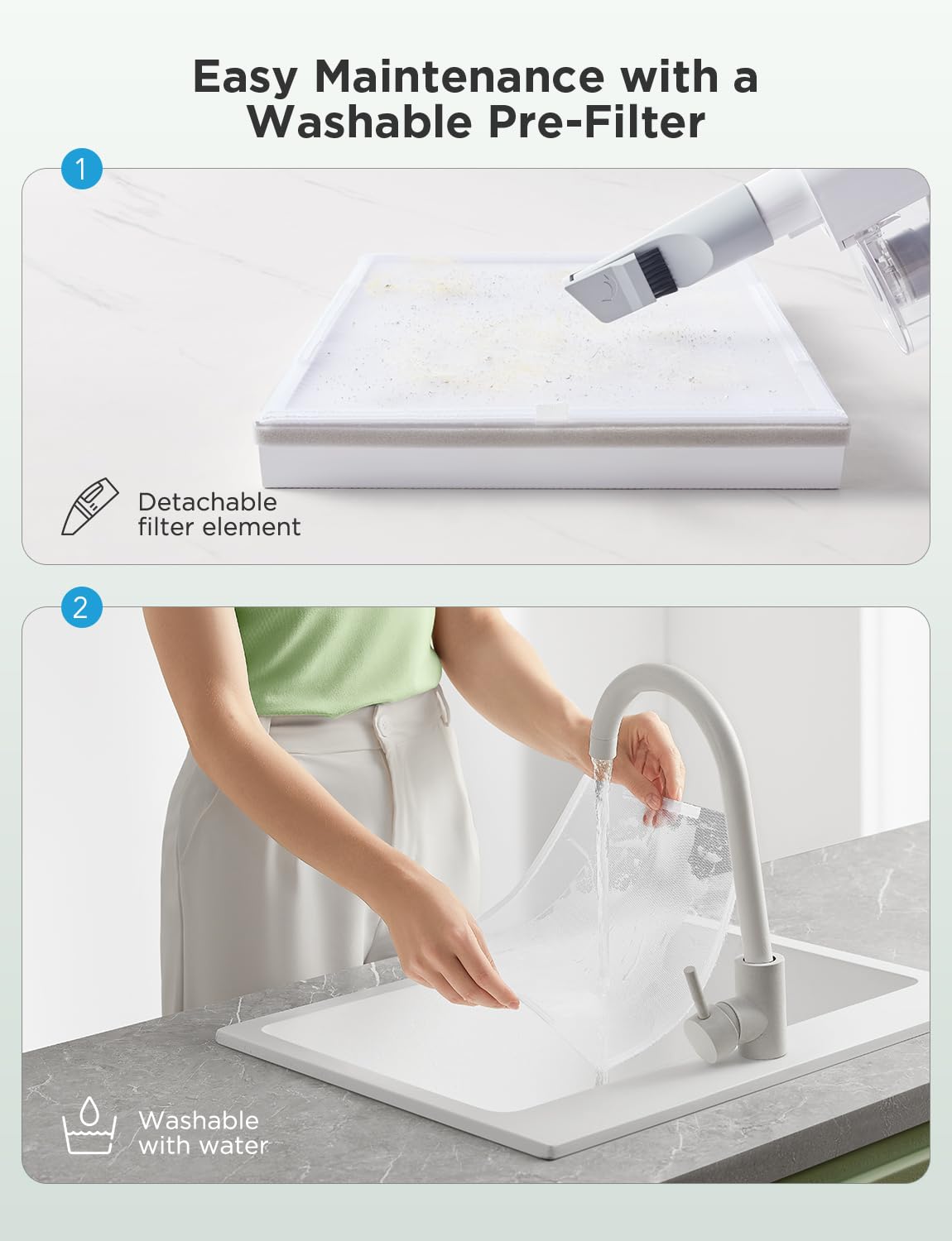 GoveeLife Smart Air Purifier for Home Large Rooms and Allergies, Covers up to 97m², PM2.5 Monitor, HEPA Sleep Mode, 3-in-1 Filter with App and Alexa Control for Pet Hair, Pollen, and Odors