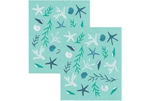 Now Designs Compostable Swedish Dishcloths, Coastal Treasures - 6.5 x 8 in | Set of 2