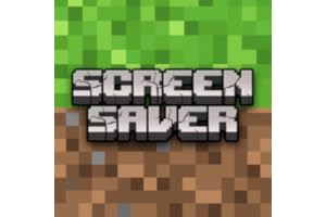3D Block Craft Screensaver for Minecraft. Pixel Art 8Bit, Video Game Standby