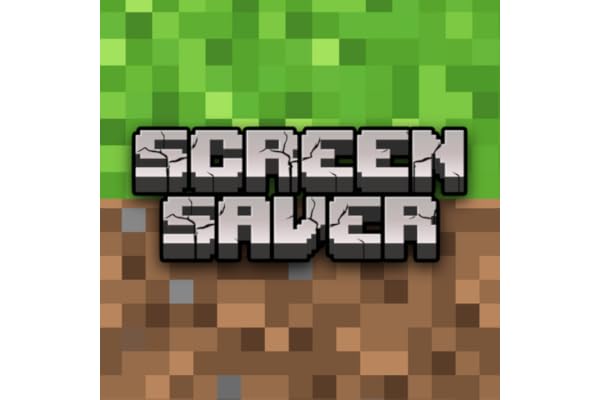 3D Block Craft Screensaver for Minecraft. Pixel Art 8Bit, Video Game Standby