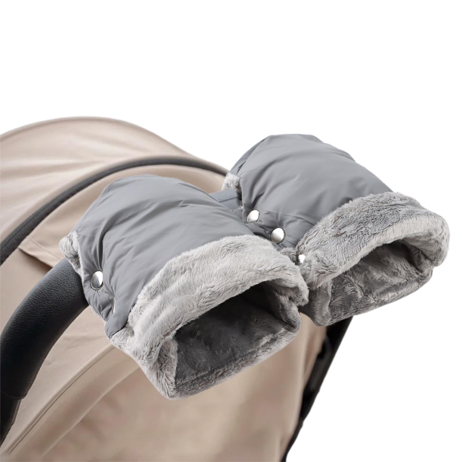 Stroller Hand Muff Windproof Anti-Freeze Pram Hand Warmer Warm Baby Stroller Gloves Pushchair Mittens (Light Gray)