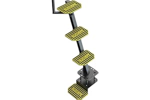 NUOVEPE Upgraded Heavy Duty Boat Trailer Steps – 4 Step Tongue Ladder with Safety Handle, 500 lbs Capacity, EVA Anti-Slip Mat, Anti-Rust & Corrosion-Resistant, Universal Fit for Bass & Pontoon Boats