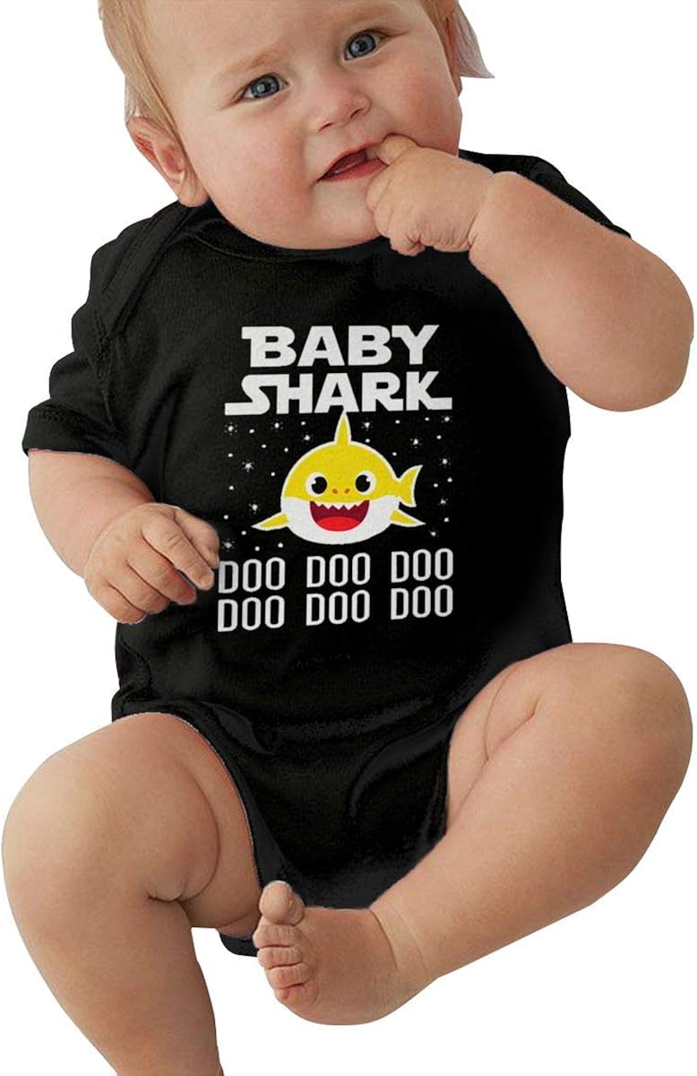 Aebipo Baby S-Hark D-oo Doo Doo Unisex Baby Bodysuit Baby Short Sleeve Jersey Baby Romper