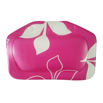 Street27 Home Bathroom Use Neck Spa Support Relax Shower Foam Sponge Soft Bathtub Pillow Bath Headrest Suction Cup Rose Red