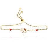 Hello Kitty Gold Lariat Bracelets for Women – Officially Licensed Sanrio Jewelry with CZ, Pearls & Pendant Styles