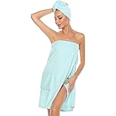 Orrpally Women Shower Wrap Robe Bath Wrap Towel Spa Body Wrap Adjustable Closure Bathrobe