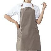 Aprons for Women Men with Pockets Water Drop Resistant Cross Back Adjustable