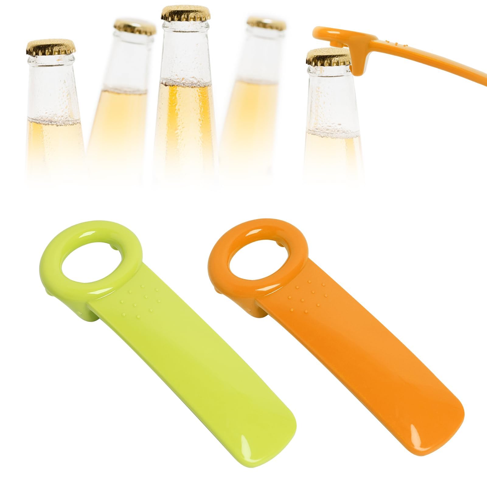 Jarkey Original Easy Jar Key Opener, 2PCS Can Lid Openers for Arthritis Hands Can Opener Arthritis Bottle Beer Open Tool Easy Jar Keys Grippers for Elderly Children Women (Orange + Fluorescent Green)