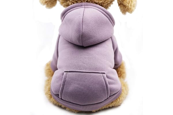 Jecikelon Winter Dog Hoodie Sweatshirts with Pockets Warm Dog Clothes for Small Dogs Chihuahua Coat Clothing Puppy Cat Custum