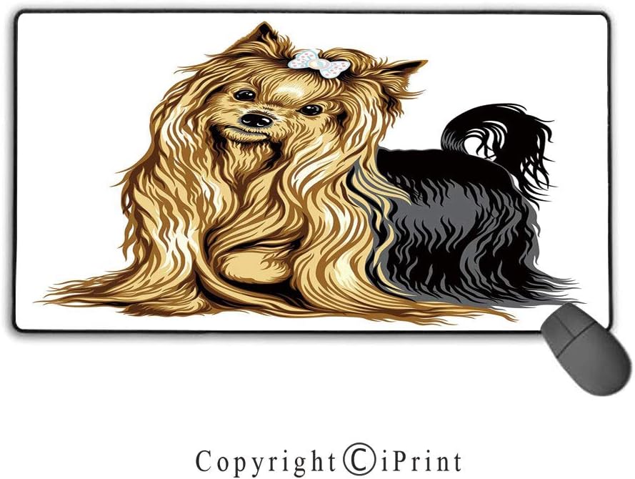 Amazon Com Gaming Mouse Pad Yorkie Realistic Drawing Long