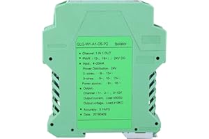 AKOZON messumformer 4-20mA to 0-10V Converter, Transmitter 4-20mA PLC Detect Conditioner DC 24V Current Isolator (One in One Out)