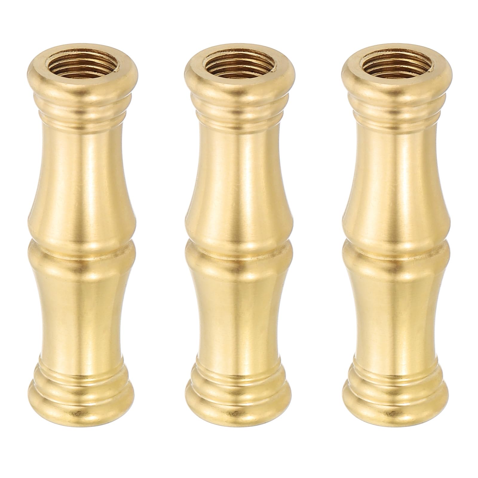 PATIKIL Lamp Solid Brass Spindle, 3 Pack M10 Fine Threaded Turned Brass Spindle Lamp Pipe Coupling Rod Connector Light Fixture for Light Repair Decoration, 15.5 x 54mm