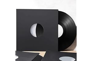 45 Record Sleeves, 20PCS 7inch Vinyl Record Inner Sleeves, Black Heavyweight Acid Free Paper for EP Records Storage