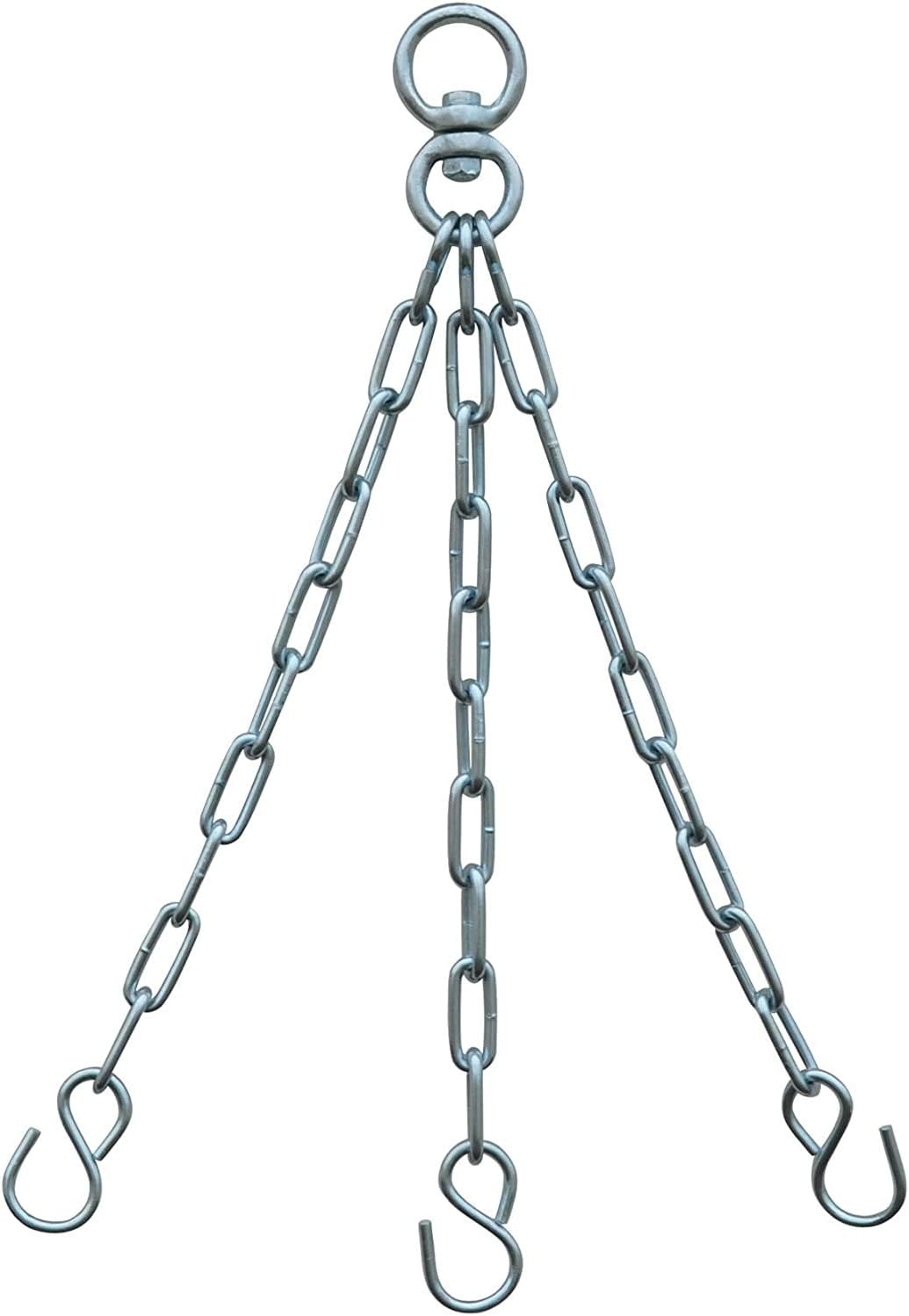 AQF Heavy Duty Boxing Punch Bag Iron 3 Panel Chains Wall Mount Punching MMA Training Hanger (3 Strand), Silver