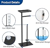 niffgaff Black Toilet Paper Holder Stand with Top Storage Shelf 4 Reserve Rolls view 4